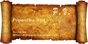 Popeszku Vid névjegykártya