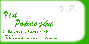 vid popeszku business card